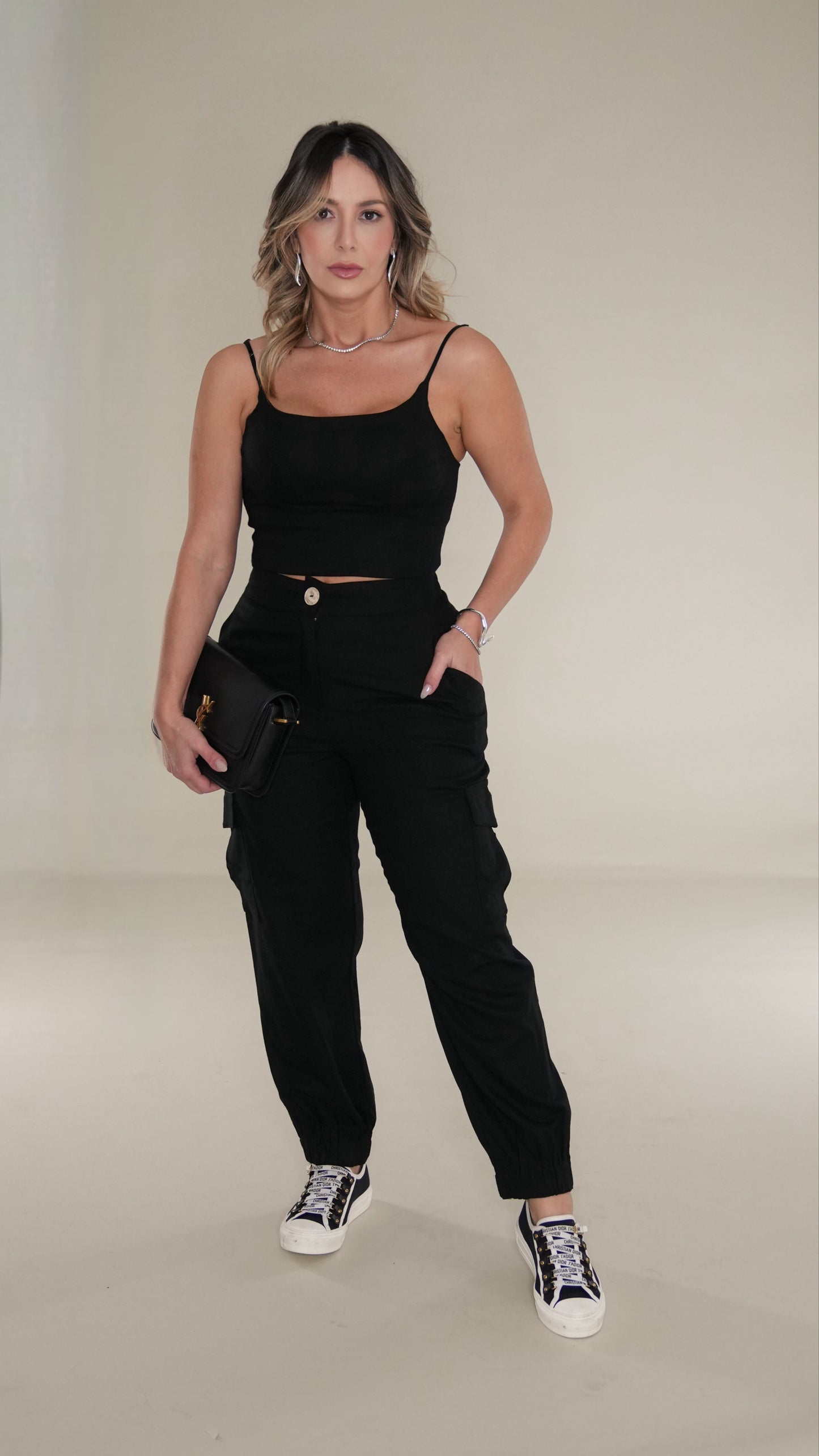 REJANE PANTS - Onyx black