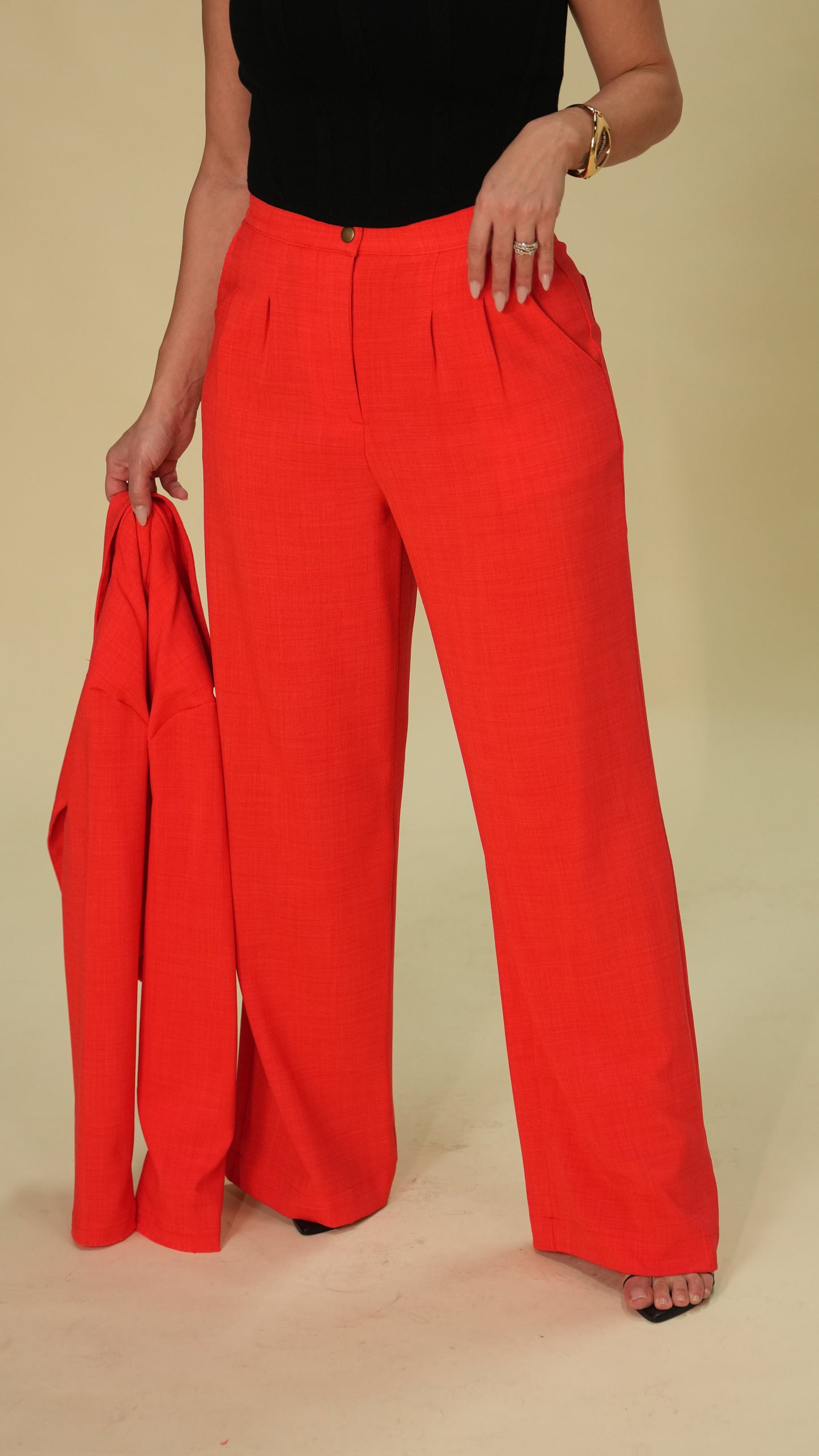 LUDMILA PANTS - Scarlet red